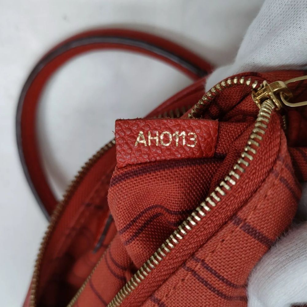 Louis Vuitton Red Enpreinte LV Embossed Leather M40758 Speedy Bandouliere 25 - Picture 12 of 16